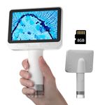 BEAVERLAB Kids Microscope - 1600X Mini Digital Microscope with 4.0" IPS Screen, 8 LED Lights for Android, iOS, Computer