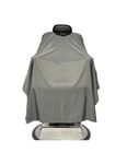 TRU BARBER Barber cape, 100% Polyester, light weight cape and Waterproof, Salon and Barbershop work GREY, Black, Large