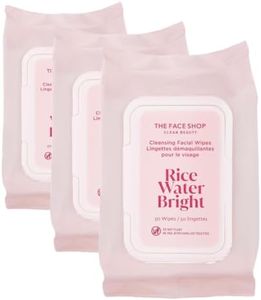 THE FACE SHOP Rice Water Bright Makeup Remover Wipes, 50 Count (Pack of 3)
