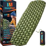 Sleeping Pad for Camping - Ultralight Sleeping Mat for Camping, Backpacking, Hiking - Lightweight, Inflatable Air Mattress - Compact Camping Mats for Sleeping- Green, 1pk