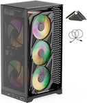 ShinySnake L400 Mini-ITX PC Case - 12.1L SFF High Airflow Gaming Chassis, Vertical GPU Mount 350mm, ATX Power Supply Support, Max. Triple 140mm Fans, PCIe 4.0 Riser & DP 1.4 Cable Included, Black