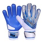 CONNECT KIDS, BOYS & GIRLS, JUNIOR, SOCCER GOALKEEPER GLOVES, FOR TRANING – CHILDRENS, ROUGH PROFILE GRIP (CYAN, 4)