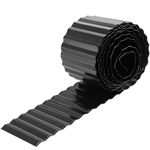 Corrugated Metal Garden Edging, 6"×40Ft Durable Metal Landscape Edging, Modern Corrugated Design for DIY Flower Beds and Landscaping Borders(Black)