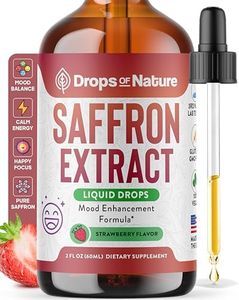Saffron Extract Liquid Drops – Vegan, Non-GMO – Faster Absorption than Gummies & Pills – Easy Mix with Tea & Drinks – Premium Saffron Supplements for Antioxidant & Emotional Balance (Strawberry, 60mL)