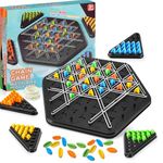 TrustBlai Chain Triangle Chess Game, Rubber Board Games, Multiplayer Strategy Game Family Game for 2-4 Kids Adult Palyers