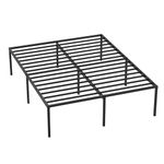 24/7 Shop at Home Sync 18 Inch Metal Full Bed Frame No Box Spring Needed, Heavy Duty Bedframe with Storage Space Underneath, Durable and Non-Slip Slats Platform, Easy Assembly, Black