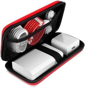 iMangoo Shockproof Carrying Charger Case Hard Protective EVA Impact Resistant Power Bank Pouch Small Electronics Organizer Cable Accessory Travel Essentials for Women, Size 6.5''x3.2''x1'',Red