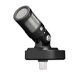 Shure MV88 USB-C Microphone, For iPhone & Android recording and vlogging, with Auto Level Mode, Real-Time Denoiser, and Four Polar Patterns – Black