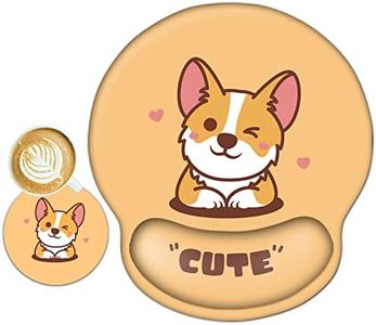 ToLuLu Mouse Pad Wrist Rest Support Gel, Ergonomic Mouse Pads with Non Slip PU Base, Mouse Wrist Rest Pad for Laptop Computer Home Office Working Gaming Pain Relief, Adorable Corgi