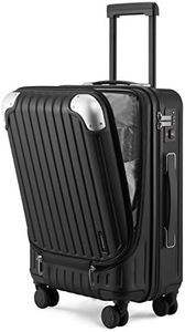 LEVEL8 Maleta de Cabina ABS+PC Equipaje de Mano Trolley Rígido Ligero Maletas de Viaje con 4 Ruedas Dobles Giratorias 360º y Candado TSA, 55x37x24CM, 36L, Negro