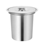 Countertop Built-in Kitchen Cabinet Trash Can 8L Stainless Steel Trash Chute with Lid Cover