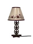 SnS Cowboy Western Horseshoe Vintage Hand Painted Resin Table Lamp Country Home Decoration,Christmas Star Horseshoe Lamp