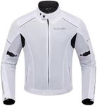 Burjosy Mesh Motorcycle Jacket for Men, Summer Motorbike Biker Jacket, Reflective Lightweight Breathable Riding Jacket Protective Gear Armored
