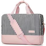 Laptop Bag for Women Computer Bags 15.6 Inch Laptop Case,Water Resistant Canvas Women Briefcase for Work,Business,Travel (Pink), Pink, Large, Tote