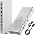 WAVLINK Pro Docking Station 4 Monitors | Quad 4K Displays for Mac & Windows | Displaylink Dock with 4X HDMI, PD 100W, 2.5G Ethernet, 10G USB-A/USB-C, SD/TF 4.0, Audio | Driver Required DL7400.