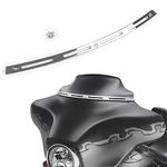 WYNMOTO Polished Stainless Slotted Batwing Windshield Windscreen Trim Chrome Compatible for 96-13 Harley Touring Electra Street Glide Ultra Limited Tri Glide 1996-2013