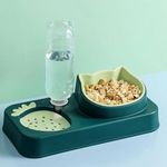 Kuber Industries 2-in-1 Cat & Dog Bowl Set with Replaceable Water Bottle|Non-Toxic|Suitable for Smal