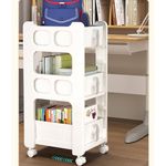 Kuber Industries Multipurpose Trolley Storage Organiser | 3 Layer Shelf | Trolley with Wheels for Kitchen Accessories | Large Capacity, Easy installation, Space Saving | 6401 | White