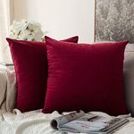 Khooti Velvet Cushion Covers Pack of 3-10" x 10" / 25 x 25 cm - Red - Soft Pillow Covers Cushion Case for Sofa Bedroom Livingroom Chair Car, Cushion Cover