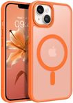 BENTOBEN Case for iPhone 14, [Compatible with MagSafe] Slim Fit Translucent Matte Anti Slip Shockproof Women Men Girls Boys Protective Case Cover for iPhone 14 6.1", Orange