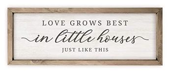 Love Grows Best in Little Houses Just Like This Wood Rustic Style Wall Décor Sign With Frame 8x24