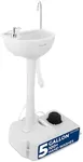 SereneLife Portable Camping Sink w/Towel Holder & Soap Dispenser - Hand Wash Basin Stand w/Rolling Wheels - For Outdoor Events, Gatherings, Worksite & Camping
