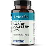 Amazlife Calcium Magnesium Zinc Supplements for Men & Women with Vitamin D, VItamin B12 - Promotes Healthy Bone & Teeth - Supports Immunity, Nerve & Muscle Function - 120 Tablets