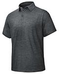 Polo Shirts for Men - Quick Dry Moisture Wicking Black Short Sleeve Performance Golf T Shirts for Casual Work Athletic