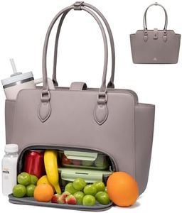 LOVEVOOK Lunch Tote Bag for Women, 2-in-1 Work Tote Bag with Lunch Compartment, Insulated Lunch Bag & 15.6 Inch Laptop Bag for Women, Ideal for Teacher, Nurse and Camping Use, Pink Mud