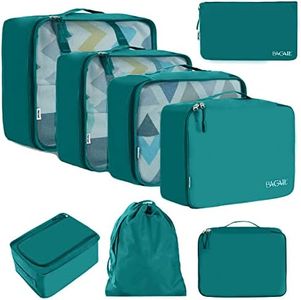 BAGAIL 8 Set Packing Cubes Luggage Packing Organizers for Travel Accessories (Aqua Color)