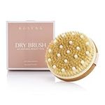 Dry Brushing Body Brush - Best for Exfoliating Dry Skin, Lymphatic Drainage and Cellulite Treatment - Organic Spa Exfoliator and Massage Scrub Brush with Natural Boar Bristles