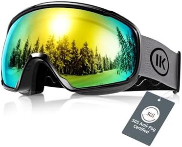 Innerking® OTG Ski Goggles SGS Approved, Over Glasses Snow Snowboarding Winter Goggles Anti Fog for Adult, Youth, Men Women - RevoGold 13%