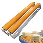 Ultimation 2 Pack Polyurethane Coated Roller with Bracket - Conveyor Rollers for Smooth Material Handling, Durable Construction - 1.5" Diameter Roller - 10" Between Frame, 9-7/16" Tube Length - 2 Set