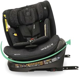 My Babiie i-Size 360° Spin Baby Car Seat – Top Tether, ISOFIX, Birth to 12yrs (40-150cm), R129, ERF, Group 0+/1/2/3, Rotating 360 Swivel, MBCSSPINTT - Black Melange