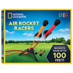 NATIONAL GEOGRAPHIC Air Rocket Toy - Stomp & Launch Dueling Air Rockets up to 100 Ft, Includes Launcher, 4 Foam-Tipped Rockets, Outdoor Kids Toys, Kids Science Rocket Kit, Rocket Launcher for Kids