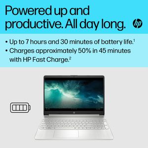 HP 15.6" Laptop – Intel i5, 8GB RAM, 256GB SSD, Silver