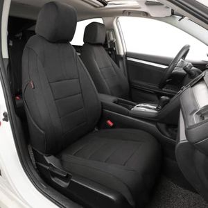 coverdream Custom Fit Civic Car Seat Covers for 2016-2020 2021 Honda Civic Sedan LX,Full Coverage Polyester Seat Protector(Full Set,Black)