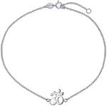 Sanskrit Symbol Yoga Aum Om Ohm Anklet Religious Charm Anklet Link Ankle Bracelet For Women Teens .925 Silver Adjustable 9 To 10 Inch