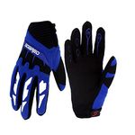 (Medium, blue) - Gtopart 50g Kids Full Long Finger Cycling Gloves,Skateboard Gloves, Roller Skating Gloves