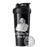 ROCI Shaker Bottle Blender Protein 600ml/20oz - Protein Shaker Bottle - Pre Workout Shaker Bottles for Protein Mixes - 100% BPA-Free Leak Proof with Shaker Ball, Black (Dost Thou Even Hoist, Sir)