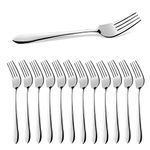 CAMRI Forks Set of 12 – Dinner Fork Stainless Steel, Silver, Mirror Polished, Cutlery Table Forks Set for Home, Kitchen & Restaurant,Dishwasher Safe,19.3 cm / 7.59 in (C61-Pack of 12)