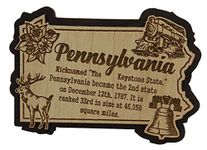 Printtoo USA Pennsylvania State Map Wooden Magnet Souvenir Fridge Magnet Gift