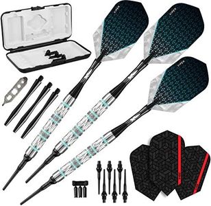 Viper by GLD Products Diamond 90% Tungsten Soft Tip Dart Set with Case, Turquoise Rings, 18 Grams, Multi Colored (21-4801-18)
