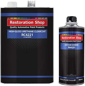 Restoration Shop Restoration Shop 2.1 VOC High Gloss Automotive Urethane Clear Gallon Kit with Hardener nets Out 1.25 Gallons High Durability