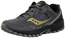 Saucony Men's Excursion TR14 Running Shoe, Dark Grey/Black/Gold, 10 W, Dark Grey/Black/Gold, 10 Wide