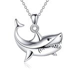 ONEFINITY Shark Necklace 925 Sterling Silver Cut Shark Ocean Animal Pendant New Years Necklace Jewelry for Women Men