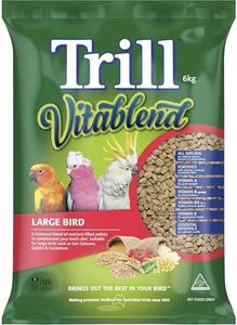 Trill Vitablend Large Bird Food 6kg, Pellets – Nutrient-Filled Pellets – Bird Food – Suitable for Large Parrots Such as Sun Conures, Galahs & Cockatoos.
