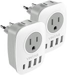 2 Pack European Travel Plug Adapter