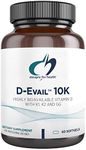 Designs for Health D-Evail 10K - 10,000 IU Vitamin D Supplement with Vitamin K (K1, K2 as MK-4) + GG - Bone, Cardiovascular + Immune Support - Improved Bioavailability Vitamin D3 (60 Softgels)