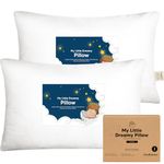 2-Pack Toddler Pillow - Soft Organic Cotton Toddler Pillows for Sleeping - Small Pillow for Kids - Kids Pillows for Sleeping - Kids Pillow for Travel, School, Nap, Age 2 to 5 (Soft White)